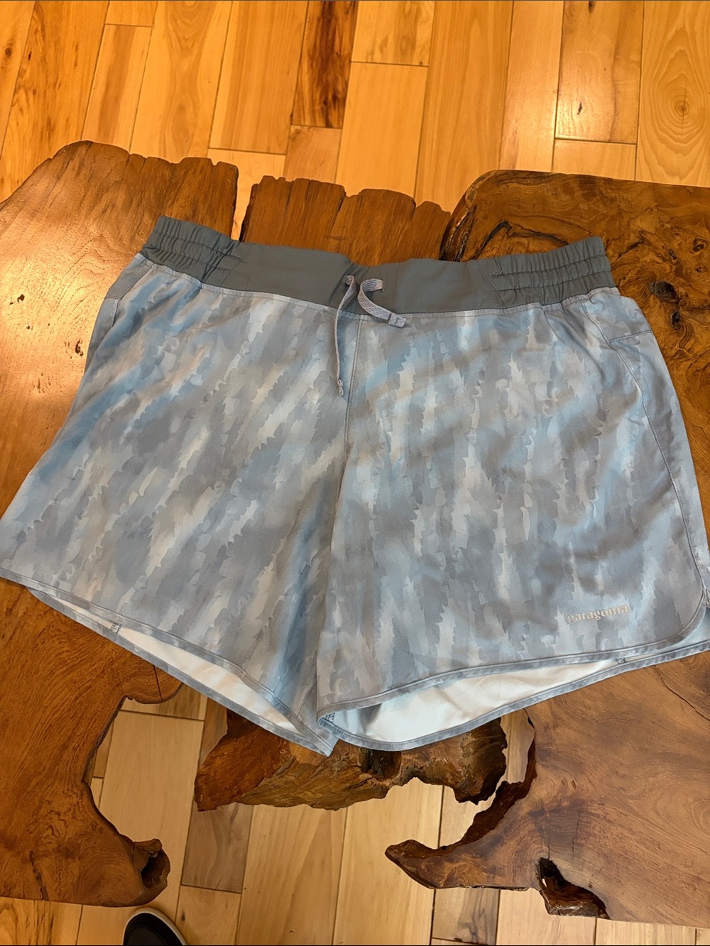 Patagonia Light Blue Camouflage Women's Athletic Shorts